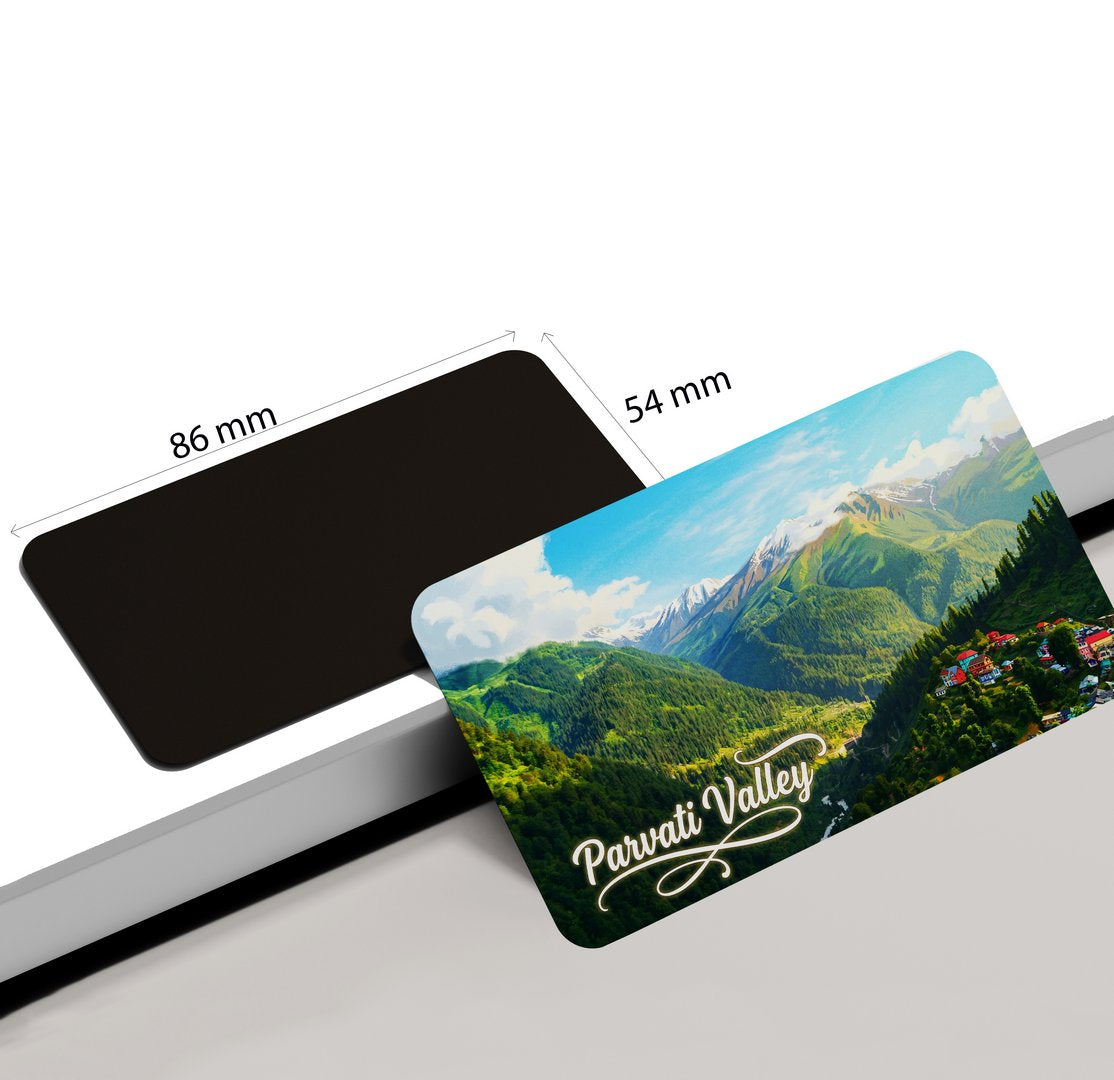 dhcrafts Himachal Pradesh Parvati Valley Design Rectangular Fridge Magnet Pack of 1 (8.6cm x 5.4cm)